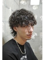 メンズカットパーマ波巻パーマウルフマッシュ札幌大通