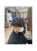 MEN'SHAIR/アップバング/ハイライト/束感ショート/波巻き