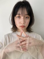 ガーディナ(Gardina) レイヤーミディ　オリーブカラー　顔周りカット　20代30代