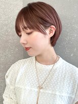ロンドシエル 横浜(Lond ciel)&nbsp;マッシュショート×耳掛けスタイル×ピンクベージュ【横浜】