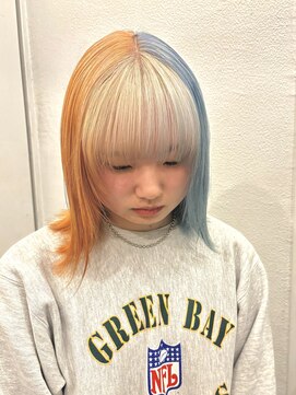 プネル(punel) ブロンド/水色カラー/水色ヘア／ホワイトブロンド