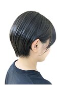 大人可愛いダブルカラーパープルブラック丸み耳掛けショート