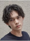 渋谷メンズマッシュウルフカットシャドウパーマ緩め波巻きパーマ
