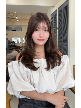 コート 表参道(Cote) ロングレイヤーカット顔まわりカットココアグレージュチャコール