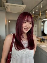 アトリエノエラ(Atelier Noella)&nbsp;【透明感UP】カシスレッド×ストレートレイヤー【高田】6/30