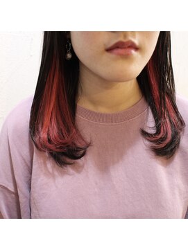 デコヘアーフラッペ(DECO HAIR frappe) レッドのインナーカラー