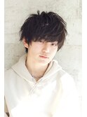 誰でも山崎賢人風くせ毛風パーマショートレイヤーマッシュ