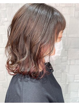 ゼル 郡山駅前(ZELE) ピンクインナーが可愛い外ハネボブ