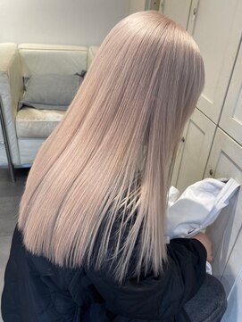 ベレーザ 渋谷(BELEZA) 2845ミルクティーハイトーンカラー前髪カット波巻きスローカラー