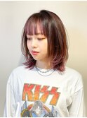 【YUYA】裾カラー_ミディアムレイヤー_くびれヘア