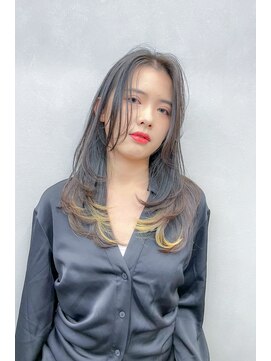 ノノリリ(NONORIRI) 20代30代ロングレイヤーグラデーションカラーアッシュグレージュ