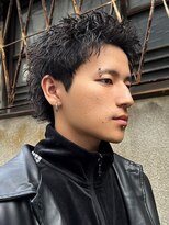 エルマーク 枚方(L-MARK)&nbsp;アップバング短髪ツイストスパイラルブリーチパーマツイスパ