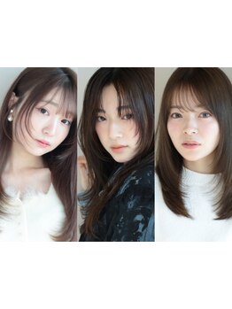 印象を左右する顔回りのデザイン。1mm単位にまでこだわり、韓国風カットも独特な毛流れの再現で叶える♪