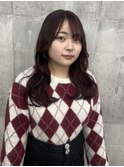 ブリーチなしボルドーカラー