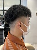 メンズカットツイストスパイラルパーマニュアンスパーマショート