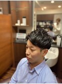 ツーブロック/アップバングショート/バーバースタイル/メンズ