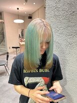 プレデフリュー 北白川本店(PUREE de FLEURS) ミディアムレイヤーカット/シースルーバング/顔まわりレイヤー