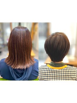 白髪染めしても明るく、軽く♪o1coのカラーは前処理、後処理をしっかり行いシャンプーにもこだわりあり♪