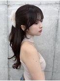 透明感ダーク寒色カラー/顔周りカット/薄め前髪/表参道/学割