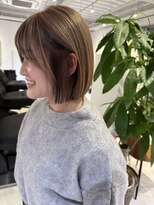 マルフェ 天王寺(marfe) 切りっぱなしぱっつんボブ 透明感カラー髪質改善ショートカット