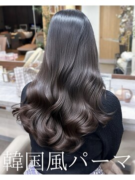 アミー 池袋(Ammy) コテ巻き風パーマ /韓国風パーマ/暗髪カラー/レイヤーカット