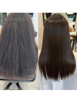 トルペヘアデザイン(Tolpe hair design)の写真/ダメージレスにこだわった縮毛矯正で、自然なストレートに◎髪質改善ストレートで理想の仕上がりへ♪