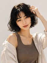 ノラ シブヤ(NORA)&nbsp;小顔ミディアムパーマミディアムデジタルパーマボブパーマ前髪