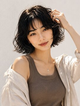 ノラ シブヤ(NORA) 小顔ミディアムパーマミディアムデジタルパーマボブパーマ前髪