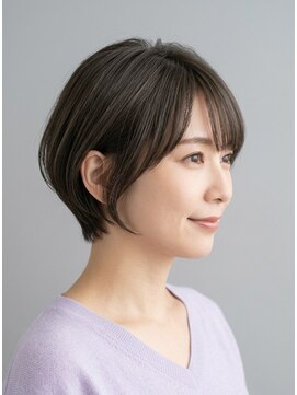 ヘアー リラックス 風香(HAIR RELAX) 【60代・前下がりボブ・大人ショート】つむじ奥から深め厚め前髪