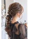 華やか編み込みアップヘアセット　¥4521