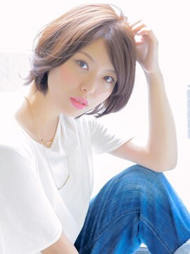 ヘアーサロン ラフリジー(Loufreasy) イルミナカラー×大人かわいい簡単スタイリング丸みショートボブ