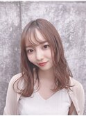 大人可愛い　セミロング　抜け感　大人巻き髪