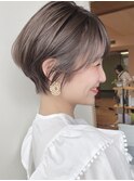 【morio 原宿】大人ショートボブ　耳かけ　グレージュカラー