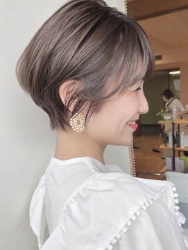 モリオフロムロンドン 原宿本店(morio from London) 【morio 原宿】大人ショートボブ 耳かけ グレージュカラー