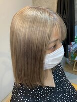 ゲーム 吉祥寺店(GAME)&nbsp;ダブルカラーミルクティーベージュカラーケアブリーチ韓国ボブ