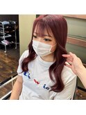 チェリーピンクカラー10代20代ケアブリーチ名古屋美容室
