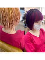 シャルティア(SHALLTIA)&nbsp;ビフォーアフター【山口市派手髪】【山口ヘアカラー】