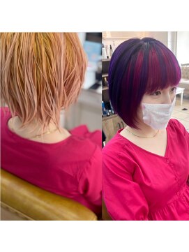 シャルティア(SHALLTIA) ビフォーアフター【山口市派手髪】【山口ヘアカラー】
