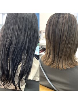 シャルティア(SHALLTIA) ビフォーアフター【山口ヘアカラー】【山口ダブルカラー】