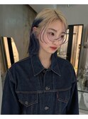 ブロンド×ネイビーブルー