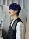 ネイビーカラー　レイヤーカット　ウルフカット