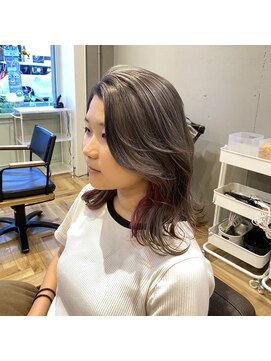 アルマヘアー(Alma hair by murasaki) ◎シルバーグレージュ×カシスピンク◎