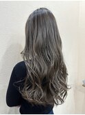 レイヤーロング/グレーべージュ/ハイトーンカラー[船橋/船橋駅]