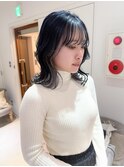 自由が丘美髪外ハネボブブルーブラックイメチェンワイドバンク