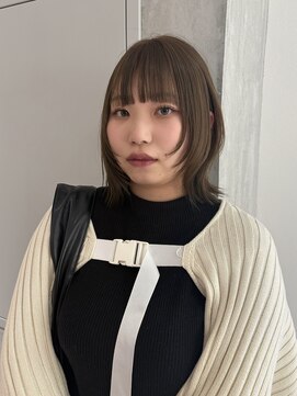 ヨーク(YOKE) 【YOKE】オリーブベージュブリーチ無しレイヤーボブ顔周りカット