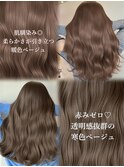 ヘーゼルベージュ ブリーチなし レイヤーカット 海外風
