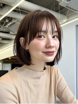 ミー 岡崎(mii) ナチュラルボブ×ブラウンカラー