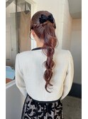 ポニーテール ロールアレンジ