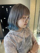 ジェンダーヘア(GENDER hair)&nbsp;シルバー×水色　　Q4