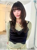 レイヤーカットハッシュカットハイレイヤーワイドバング